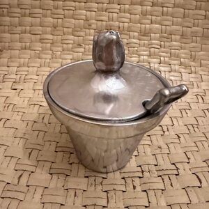 Mariposa Cast Aluminum Flower Pot Sugar Bowl with Tulip Lid and Shovel Spoon